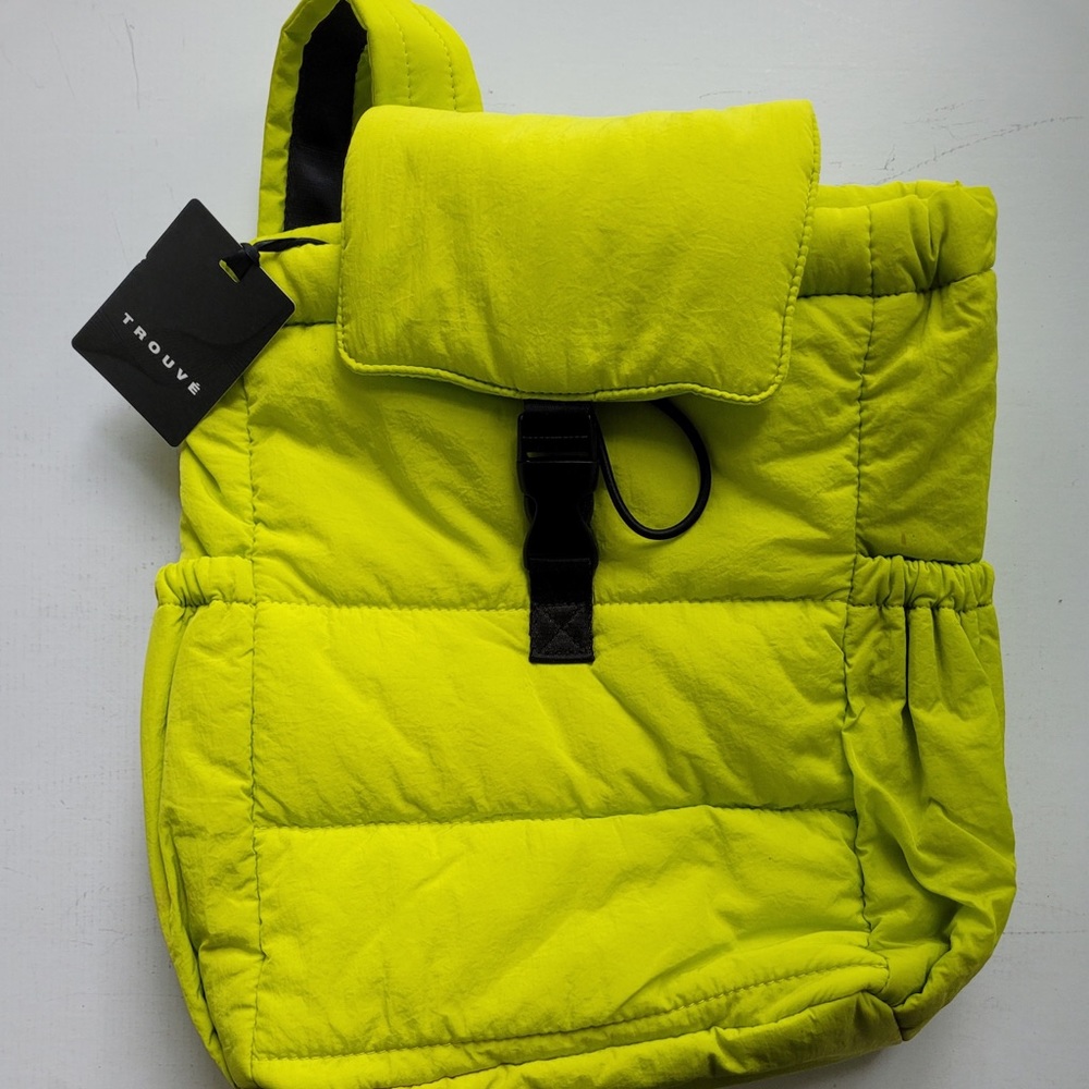 Lime Green, padded backpack,